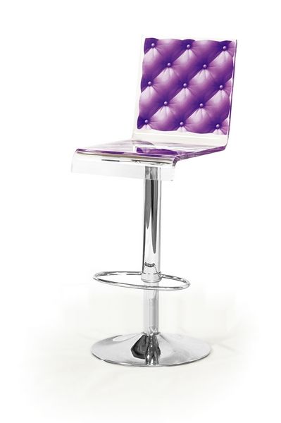 Tabouret de bar réglable Capiton en acrylique violet - Acrila Concept