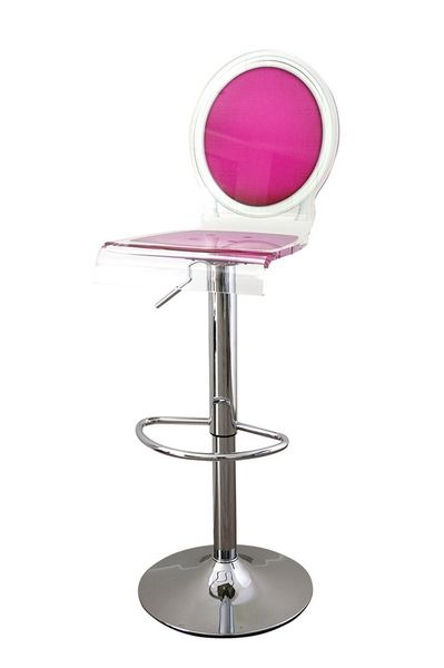 Tabouret de bar réglable Sixteen en acrylique rose - Acrila Concept