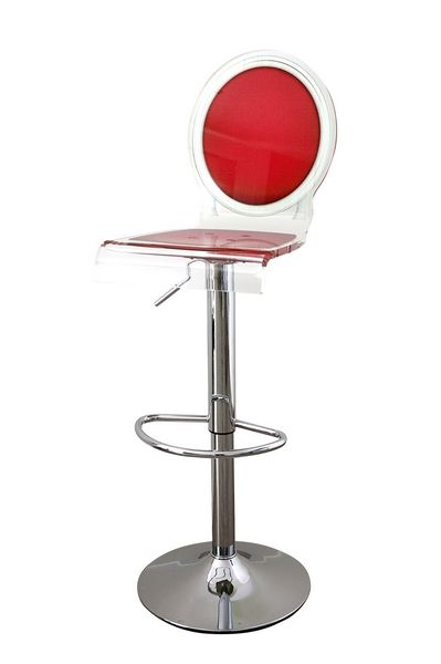 Tabouret de bar réglable Sixteen en acrylique rouge - Acrila Concept