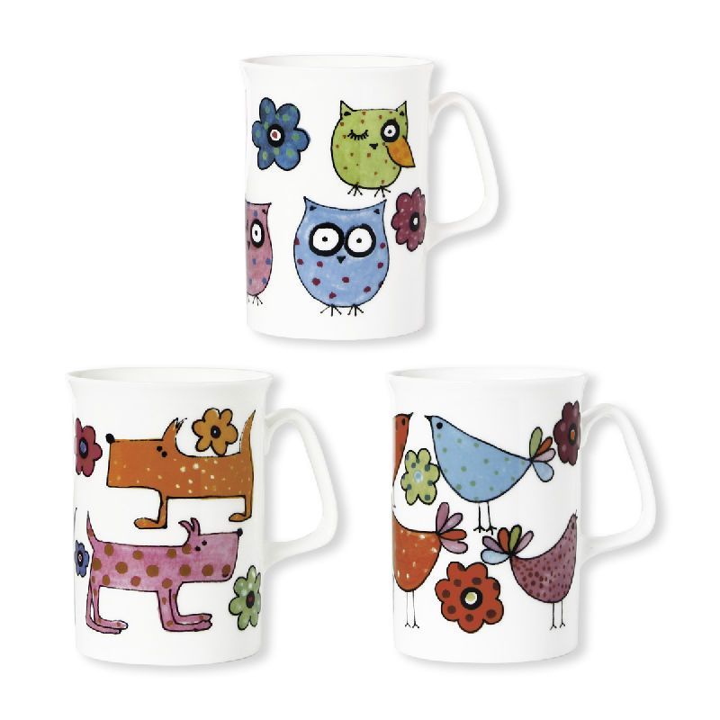 Boite de 6 mugs assortis Joli Mug Animaux