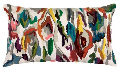 Coussin Elham rectangulaire coton coloris Multicolore 30x50 - Vivaraise