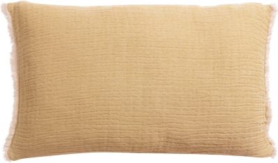 Coussin Emilio coton/coton recyclé coloris Mirabelle 30x50 - Vivaraise