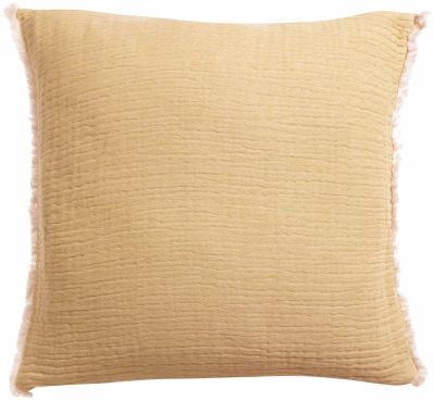 Coussin Emilio coton/coton recyclé coloris Mirabelle 45x45 - Vivaraise