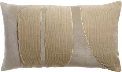 Coussin Fara côtelé en coton coloris Lin 40x65 - Vivaraise