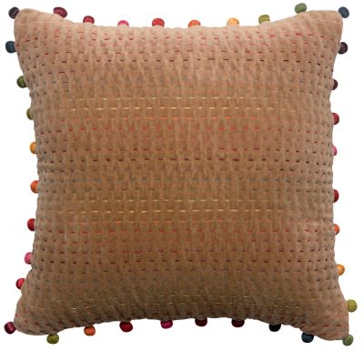 Coussin Gastounet en coton coloris Camel 45x45 - Vivaraise