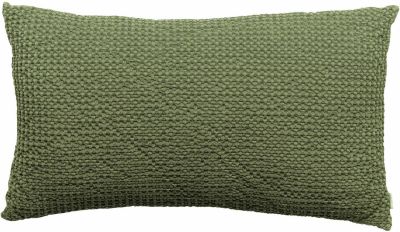 Coussin Maïa coton recyclé/coton coloris Eucalyptus 30x50 - Vivaraise