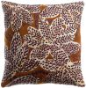 Coussin brodé Ariane en coton coloris Rouille 45x45