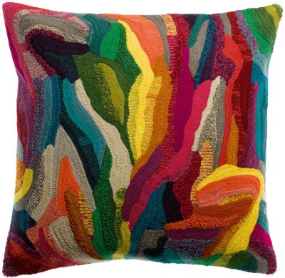 Coussin brodé Betty en coton coloris Multico 45x45 - Vivaraise