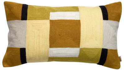 Coussin brodé Dea en coton coloris Bronze 30x50 - Vivaraise