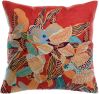 Coussin brodé Dori coton/polyester coloris Papaye 45x45