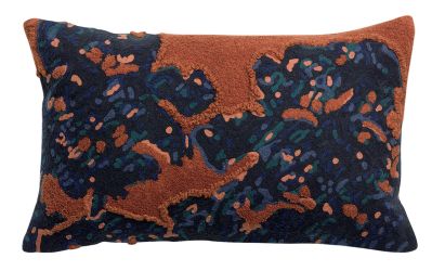 Coussin brodé Mara coton/polyester coloris Ginger 30x50 - Vivaraise