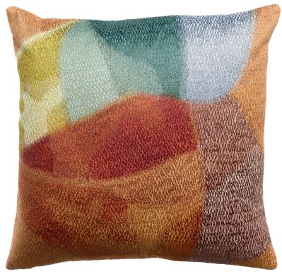 Coussin brodé Nevio en coton coloris Multico 45x45 - Vivaraise