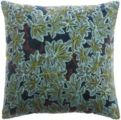 Coussin imprimé Ariane en coton coloris Pétrole 45x45 - Vivaraise