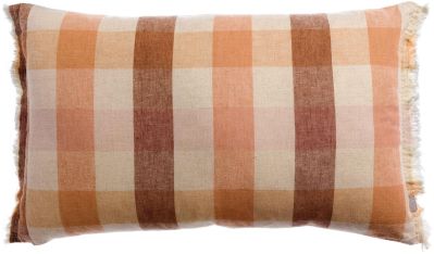 Coussin imprimé Kate lin recyclé/coton coloris Terracotta 40x65 - Vivaraise