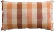 Coussin imprimé Kate lin recyclé/coton coloris Terracotta 40x65 - Vivaraise