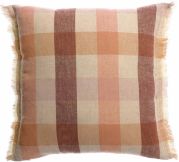 Coussin imprimé Kate lin recyclé/coton coloris Terracotta 45x45 - Vivaraise