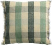 Coussin imprimé Kate lin recyclé/coton coloris Thym 45x45 - Vivaraise