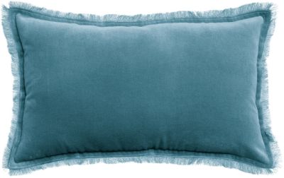 Coussin uni Fara en coton coloris Acier 30x50 - Vivaraise