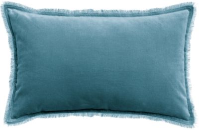 Coussin uni Fara en coton coloris Acier 40x65 - Vivaraise