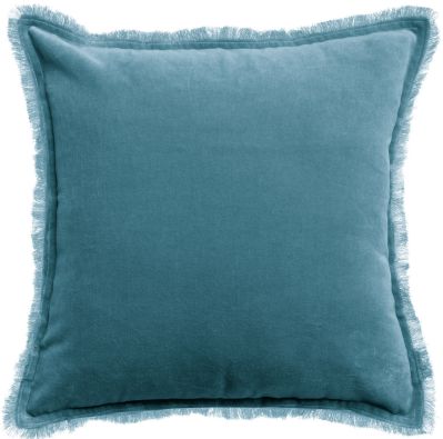 Coussin uni Fara en coton coloris Acier 45x45 - Vivaraise