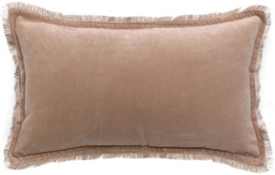 Coussin uni Fara en coton coloris Taupe 30x50 - Vivaraise