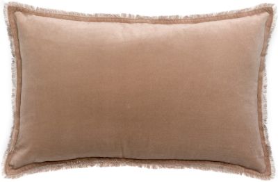 Coussin uni Fara en coton coloris Taupe 40x65 - Vivaraise