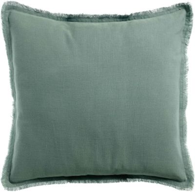 Coussin uni Laly en lin/coton coloris Prusse 45x45 - Vivaraise