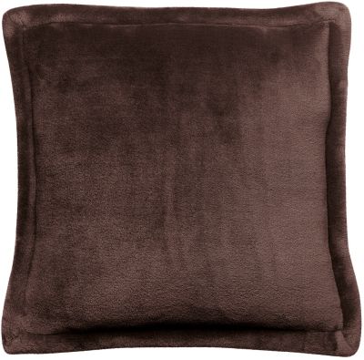 Coussin uni Tender en polyester coloris Ebène 50x50 - Vivaraise