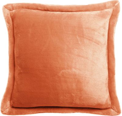 Coussin uni Tender en polyester coloris Papaye 50x50 - Vivaraise