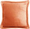 Coussin uni Tender en polyester coloris Papaye 50x50