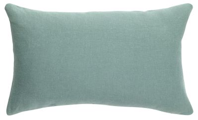Coussin uni Zeff en lin/coton coloris Vert de gris 30x50 - Vivaraise