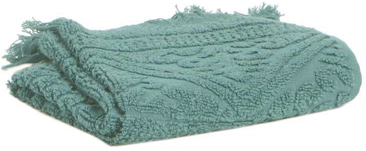 Drap de douche uni Zoé en coton coloris Vert de gris 70x140 - Vivaraise