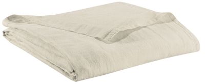 Drap de lit Zéphyr en lin Stonewashed coloris Craie 240x300 - Vivaraise