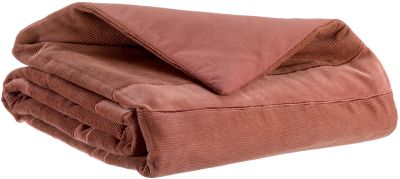 Edredon Fara côtelé coton/polyester coloris Bois de rose 85x200 - Vivaraise