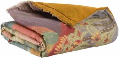 Edredon Zeff Lola lin/coton/polyester coloris Multico 85x200 - Vivaraise