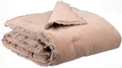 Edredon uni Fara en coton coloris Taupe 85x200 - Vivaraise