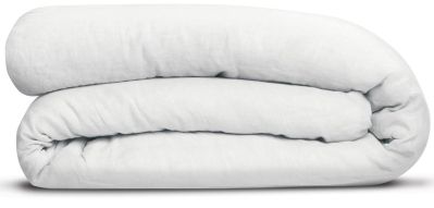 Housse de couette uni Linco en coton/lin coloris Blanc 220x240 - Vivaraise