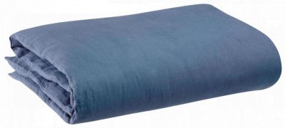 Housse de couette uni Zeff en lin stonewashed coloris Tempête 240x220 - Vivaraise