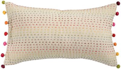 Housse de coussin Gastounet en coton coloris Tonnerre/Multicolore 30x50 - Vivaraise