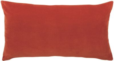 Housse de coussin uni Elise en coton coloris Tomette 40x65 - Vivaraise