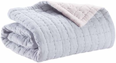 Jeté de lit Cambra coton/polyester coloris Tempête 180x260 - Vivaraise