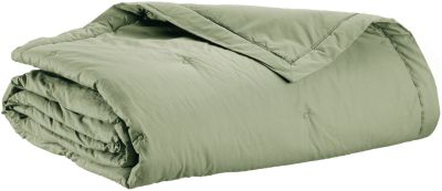 Jeté de lit Tika coton/polyester coloris Thym 240x260 - Vivaraise