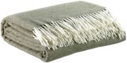 Plaid Carina laine de mérinos/cachemire coloris Olive 130x190 - Vivaraise