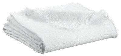Plaid Zeff Nomade en lin/coton coloris Blanc 140x200 - Vivaraise