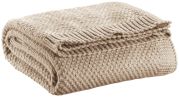 Plaid tricot Danilo polyester recyclé/polyester coloris Naturel 130x160 - Vivaraise