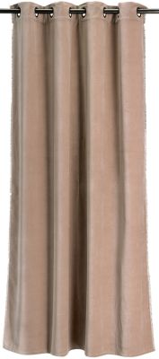 Rideau uni Fara en coton coloris Taupe 135x280 - Vivaraise