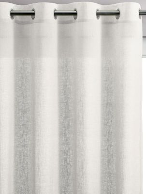 Rideau voilé uni Zeff en lin/coton coloris Blanc 140x280 - Vivaraise