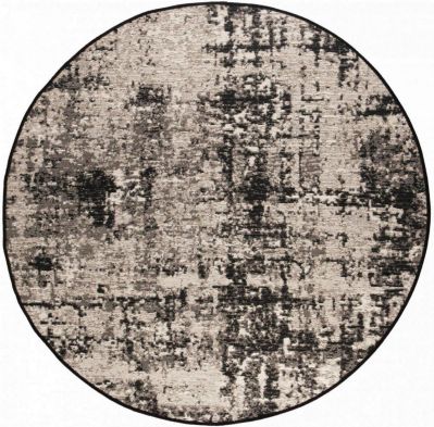 Tapis Catania 2 outdoor en polypropylène coloris Noir rond Ø200 - Vivaraise