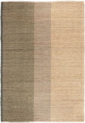 Tapis Karan en jonc de mer/coton coloris Thym 200x290 - Vivaraise