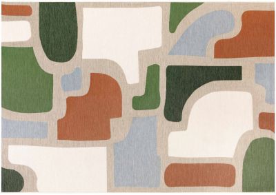 Tapis outdoor Kairi polypropylène/polyester coloris Multico 160x230 - Vivaraise